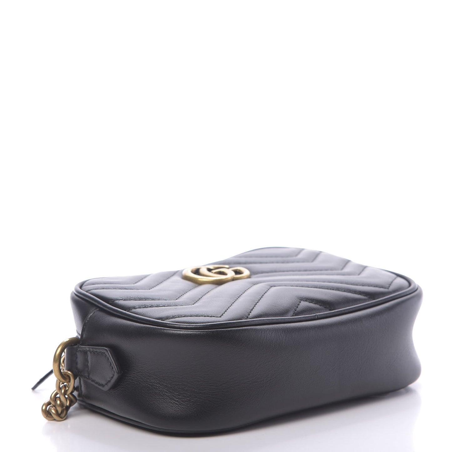 Calfskin Matelasse Mini GG Marmont Chain Shoulder Bag Black