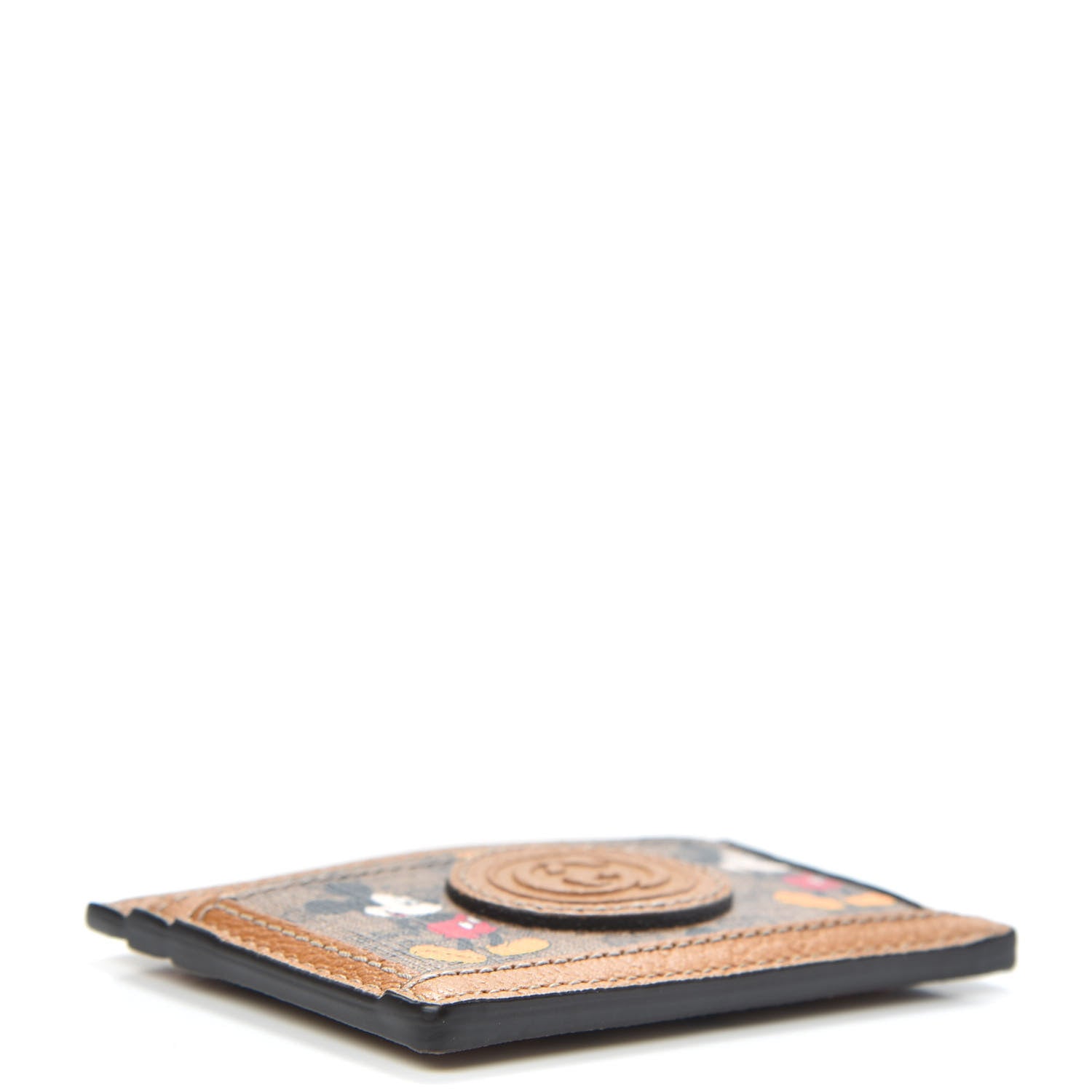 Gucci X DISNEY Mini Vintage GG Supreme Monogram Mickey Mouse Card Holder Beige Vintage Sun Oil 4 of 7