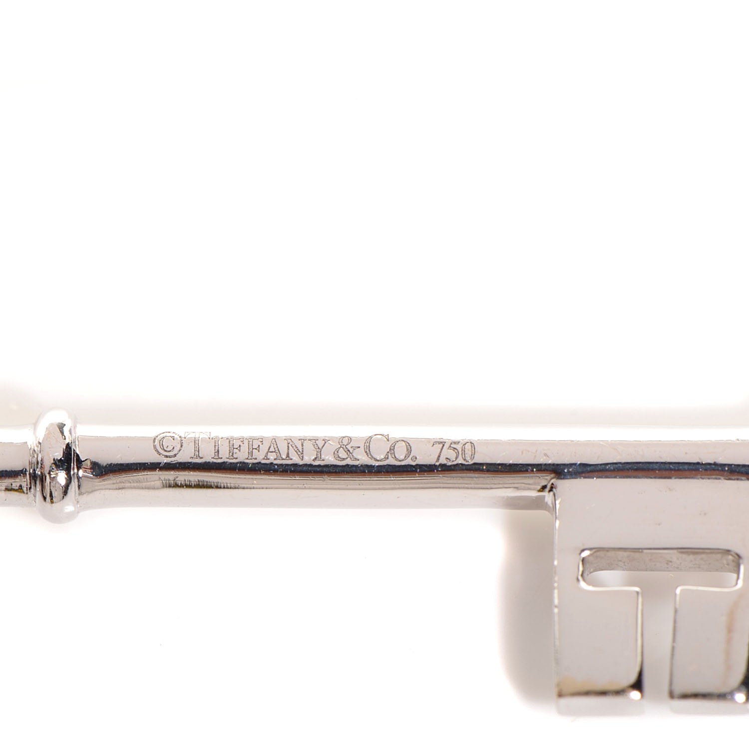 Tiffany White Gold Diamond Quatrefoil Key Pendant 3 of 4