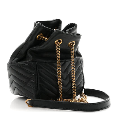 Saint Laurent Lambskin Matelasse Monogram Joe Nano Bucket Bag Black 3 of 10