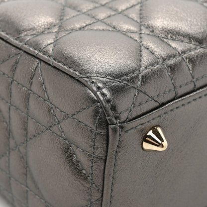 Christian Dior Lambskin Cannage Small My ABCDior Lady Dior Metallic Grey 11 of 14