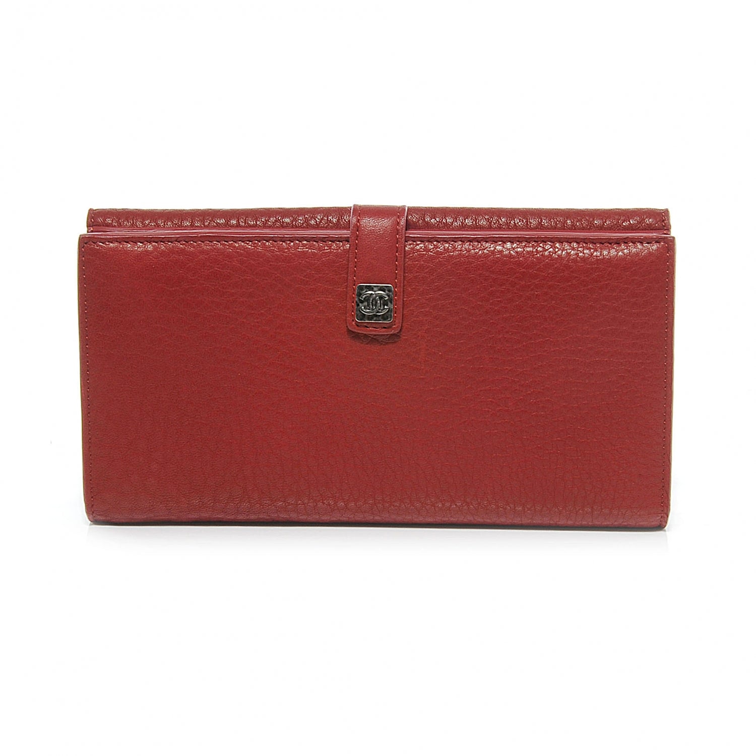 Chanel Calfskin Long Double Wallet Rouge 1 of 9