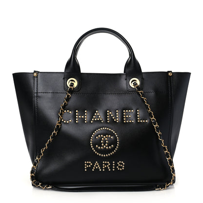 Chanel Caviar Small Studded Deauville Tote Black 1 of 10