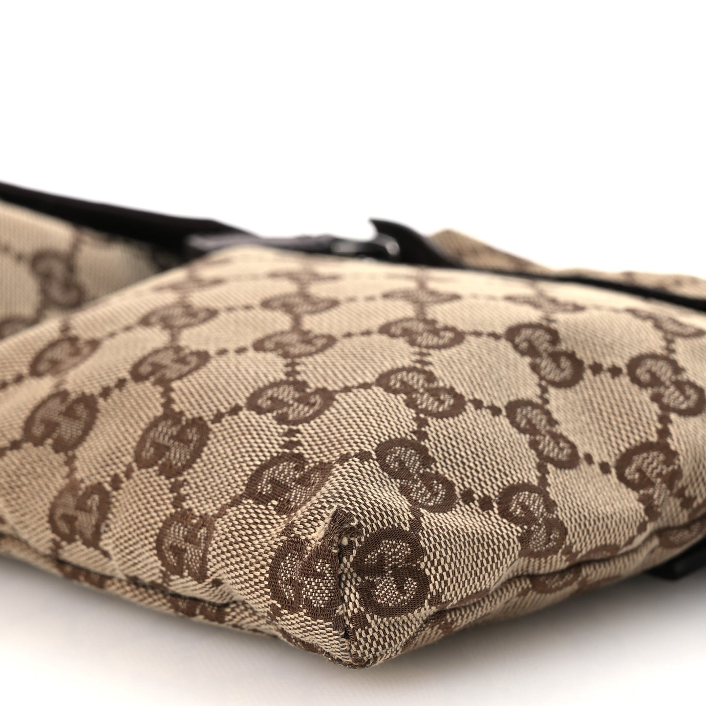 GG Monogram Double Pocket Belt Bag Dark Brown