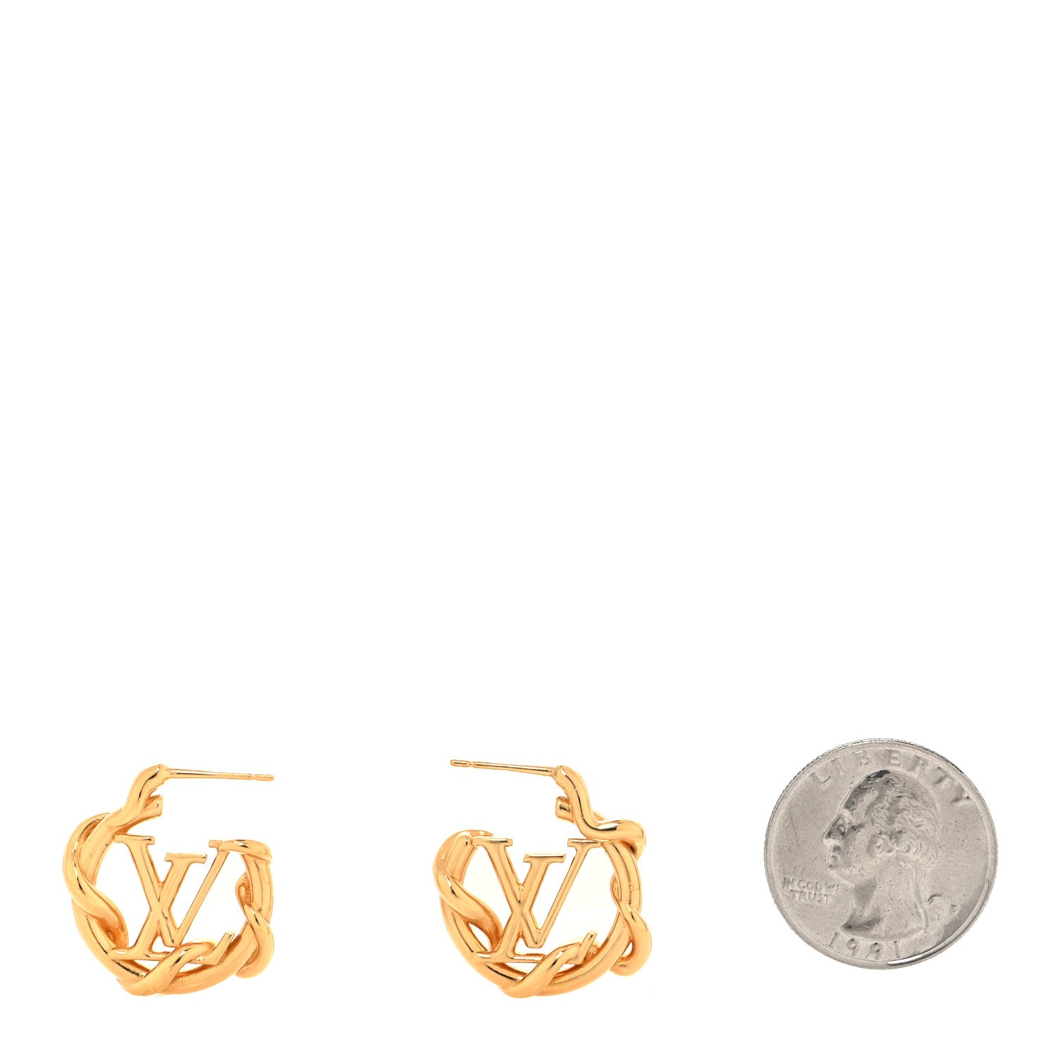 Louis Vuitton Garden Louise Hoop Earrings Gold 2 of 5