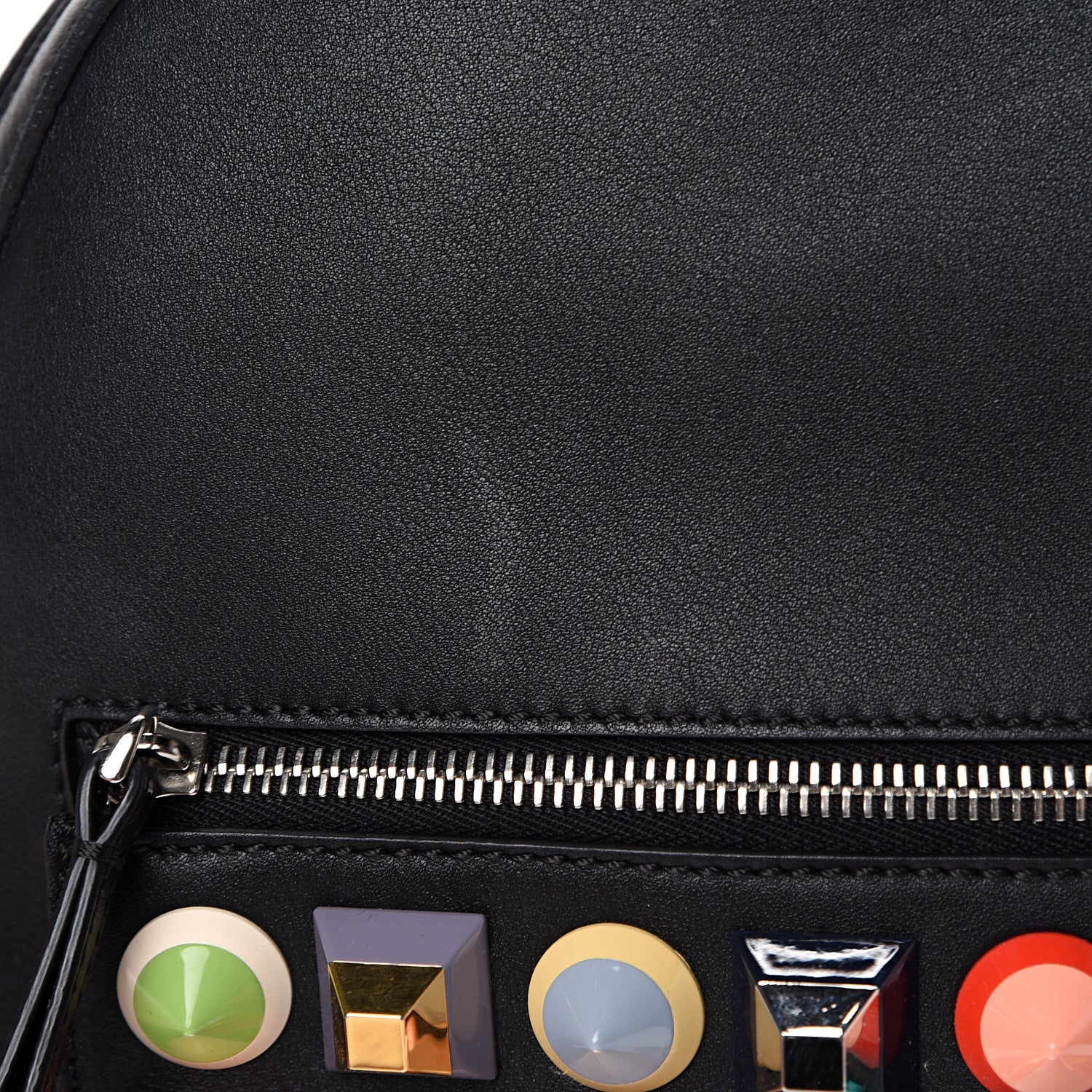 Fendi Vitello Dolce Studded Mini Backpack Black Multicolor 11 of 11
