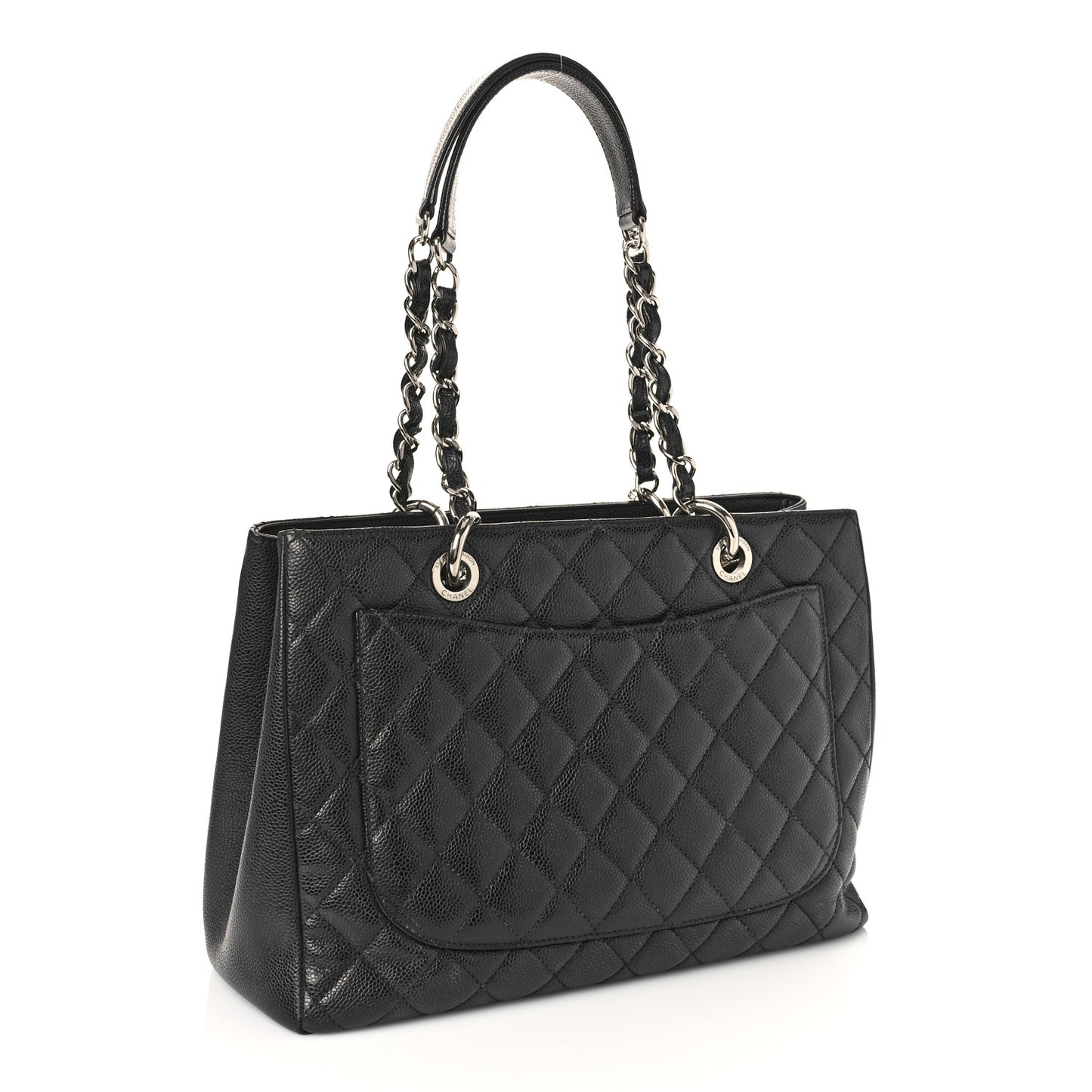 Caviar Quilted Grand Shopping Tote GST Black