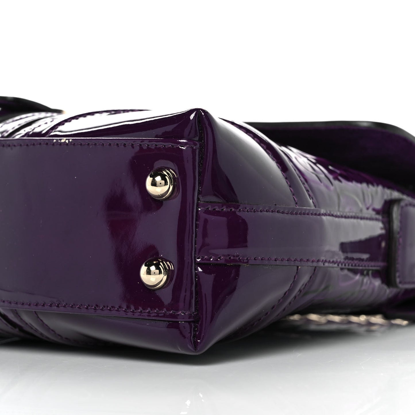 Patent Horsebit Treasure Flap Purple