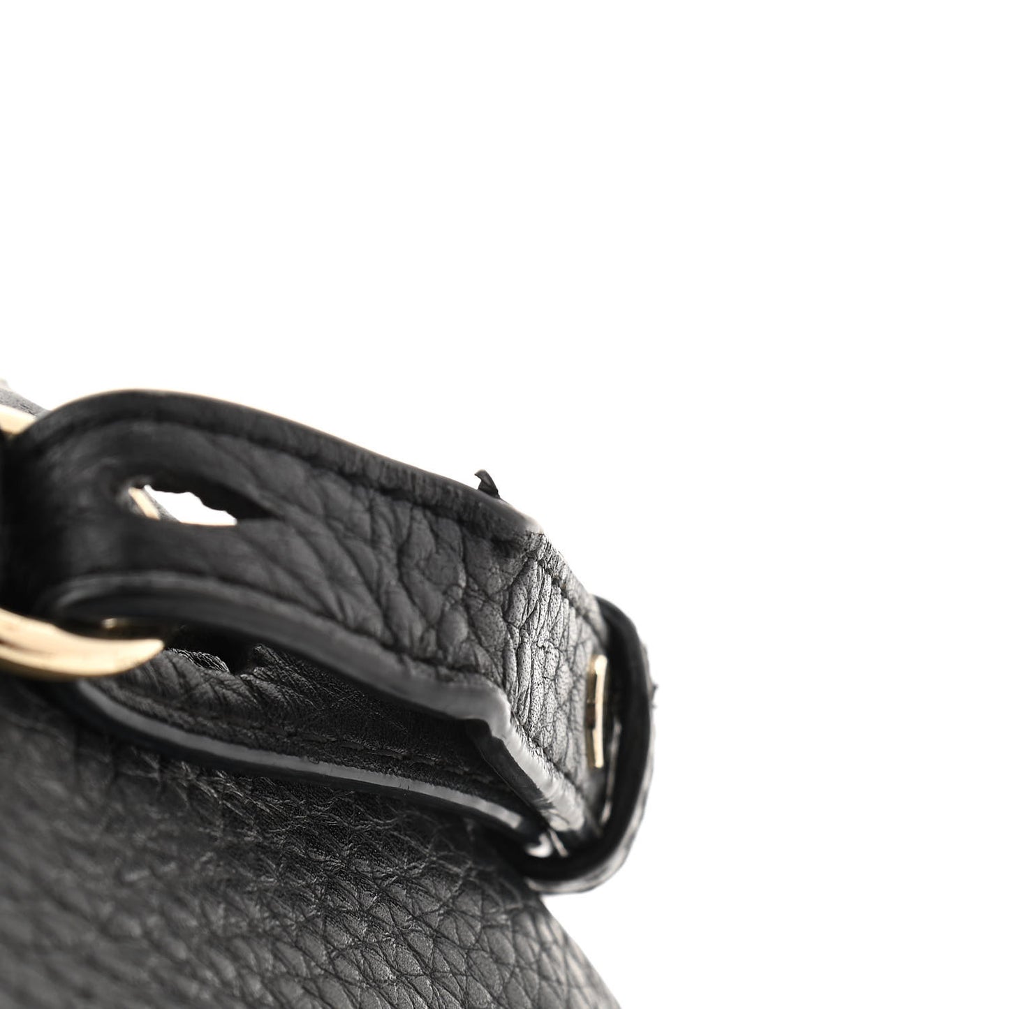 Pebbled Lambskin Mini Rockie Black Gold Hardware