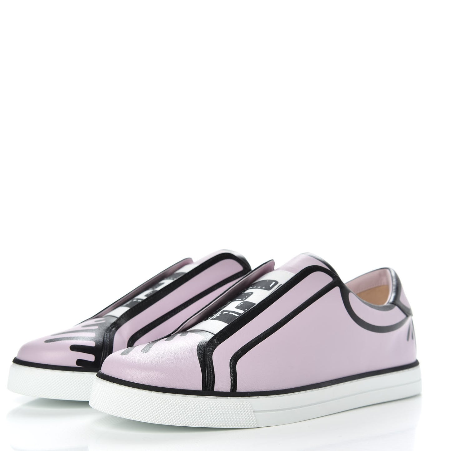 X JOSHUA VIDES Nappa Rockoclick Slip On Sneakers 38.5 Pink Xiloph White Black