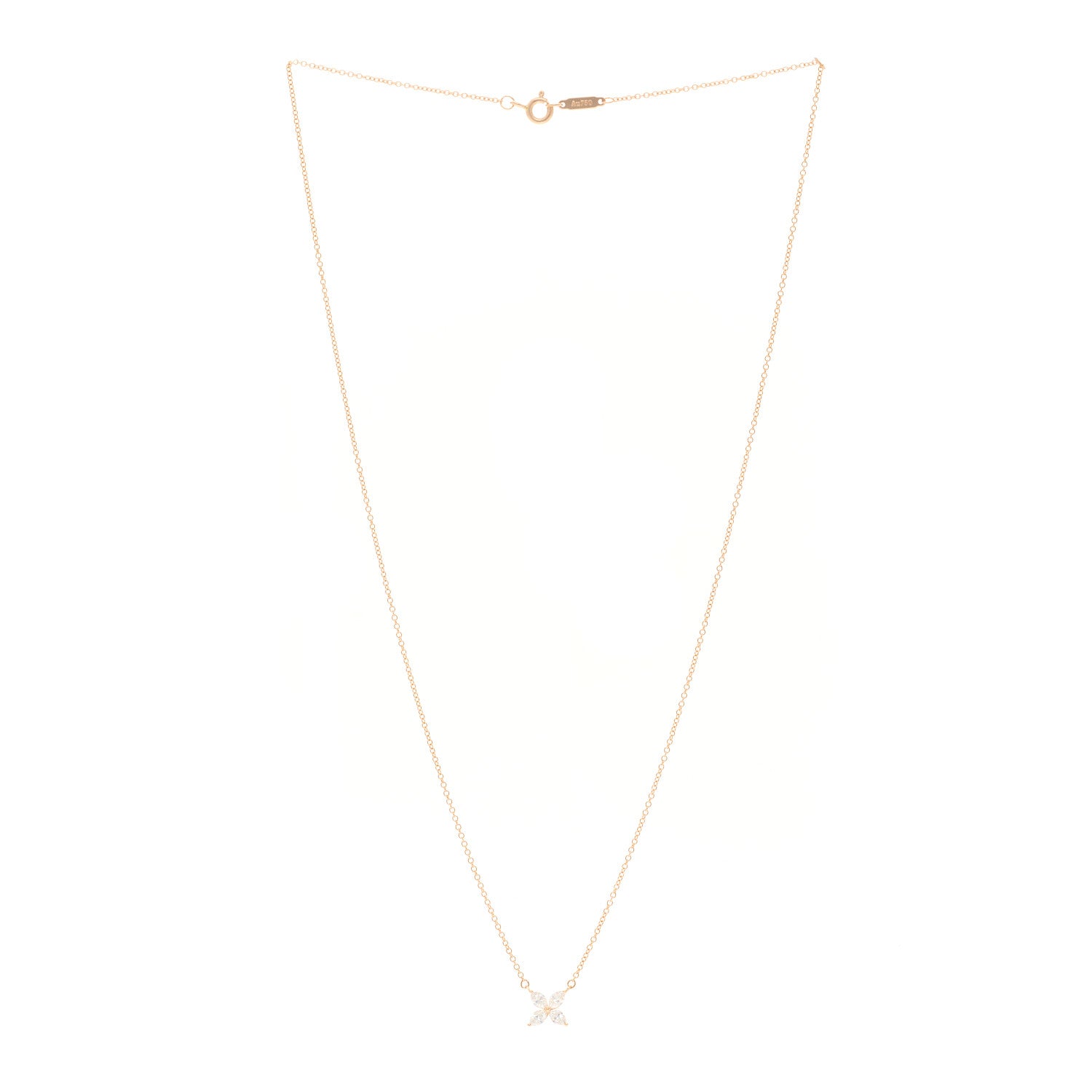 Tiffany 18K Rose Gold Diamond Small Victoria Necklace 3 of 4