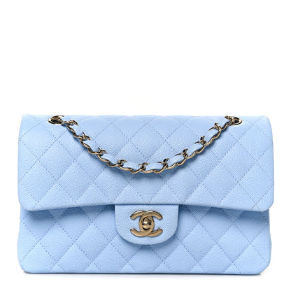 Chanel Caviar Quilted Small Double Flap Light Blue 1 of 12