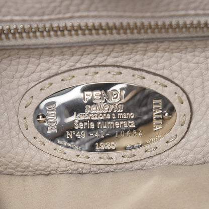 Fendi Cuoio Romano Selleria Bi-Color Medium Peekaboo Iconic Satchel Asfalto Latte 10 of 11