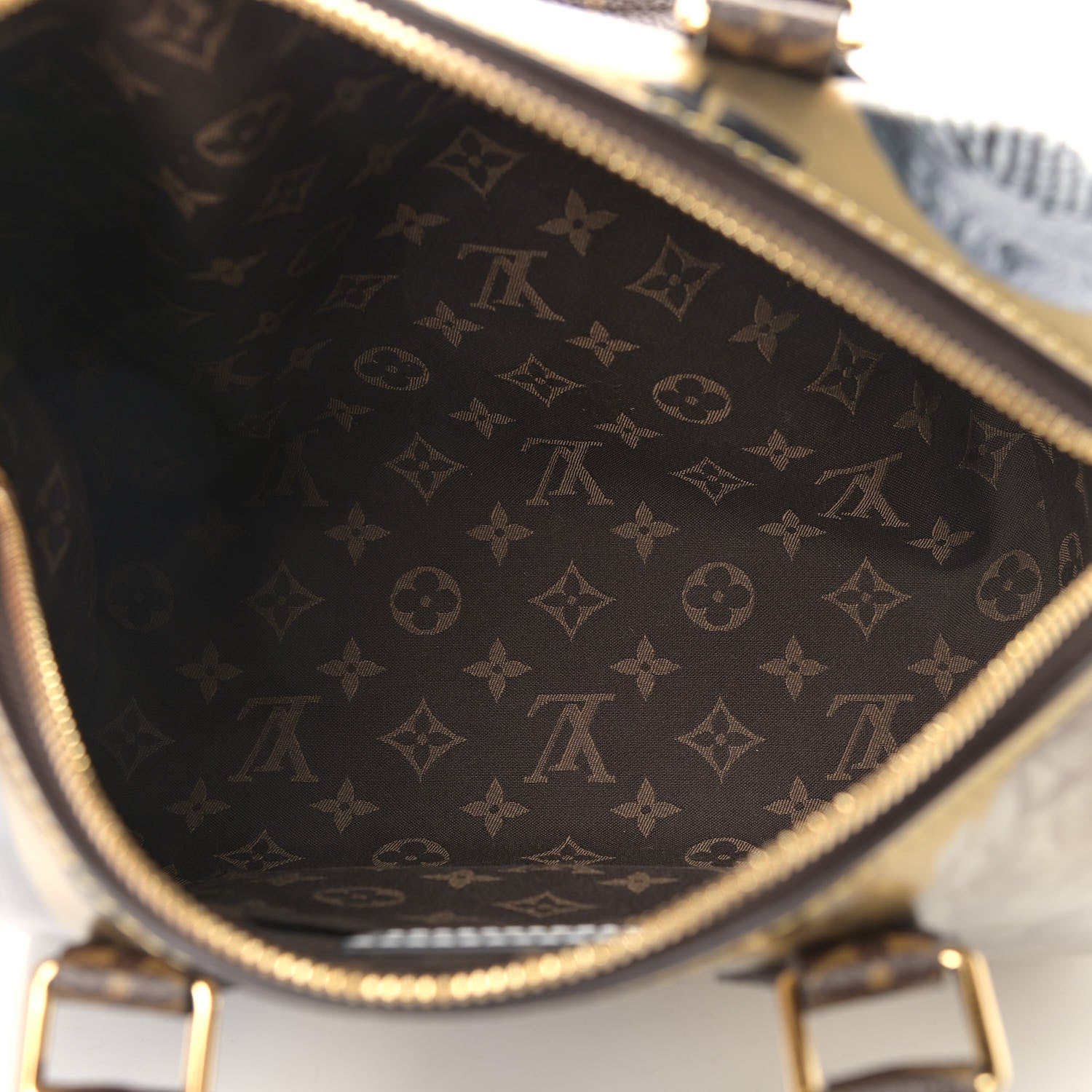 Louis Vuitton X FORNASETTI Calfskin Fornasetti Speedy Bandouliere 25 Gold 5 of 9
