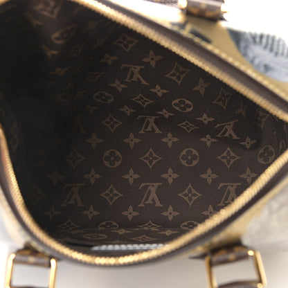 Louis Vuitton X FORNASETTI Calfskin Fornasetti Speedy Bandouliere 25 Gold 5 of 9