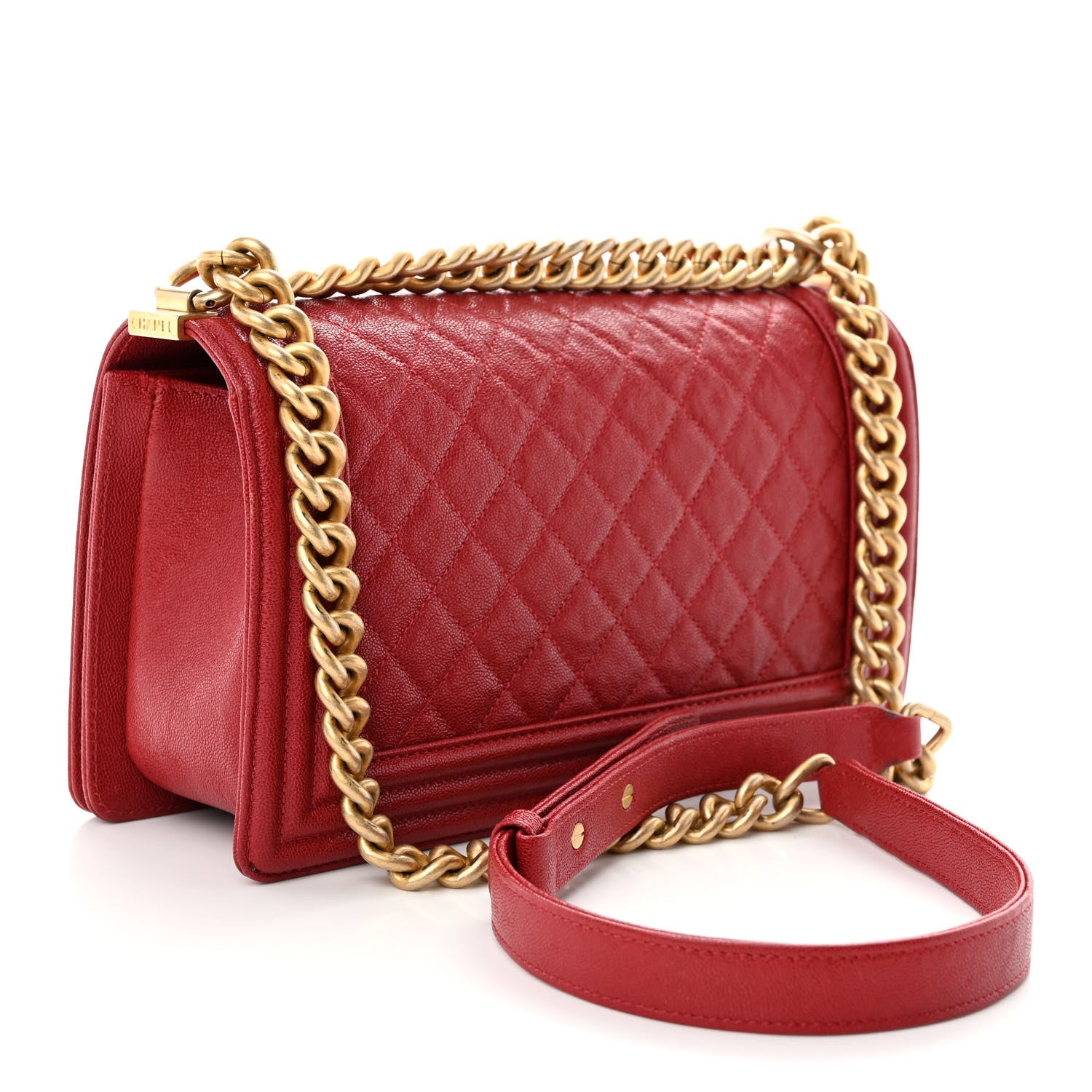 Chanel Caviar Quilted Medium Boy Flap Red 3 of 10