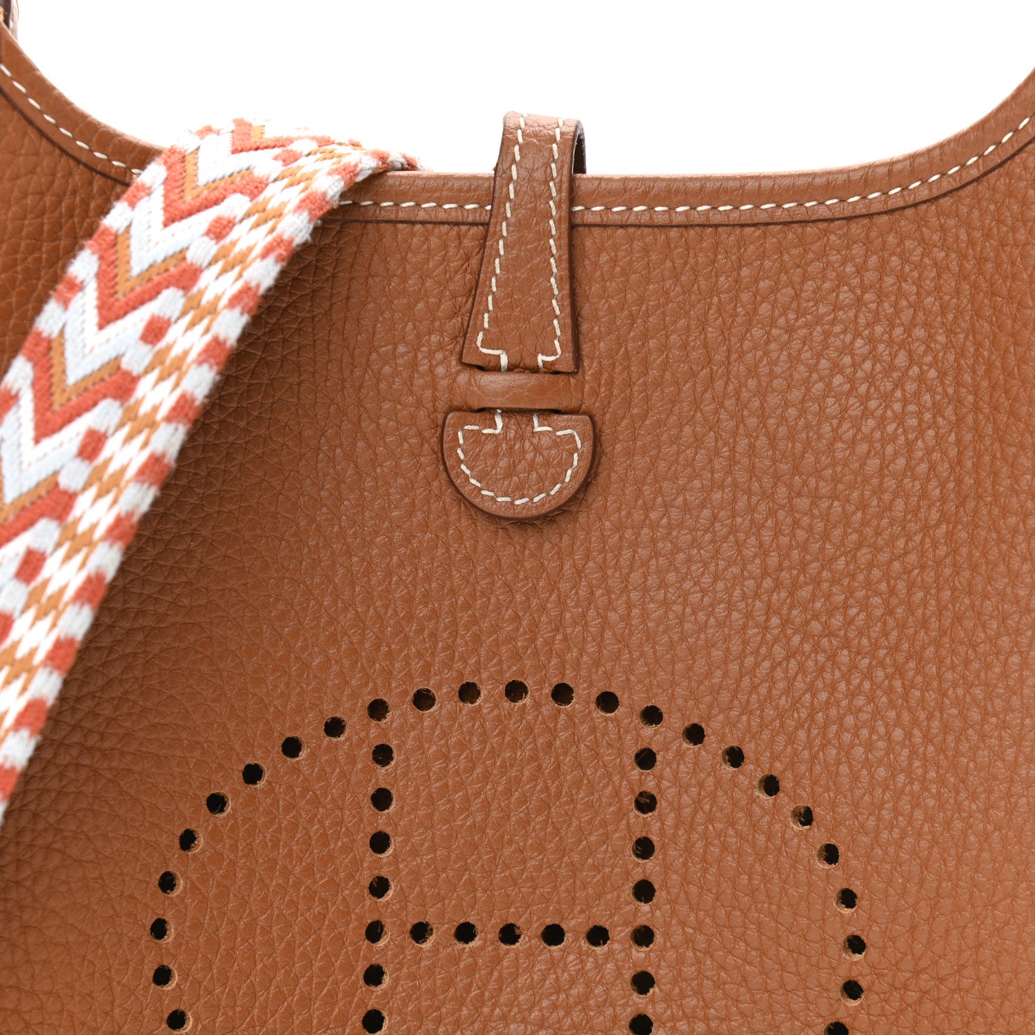 Hermes Taurillon Clemence Allegro Evelyne TPM Gold Cornaline White 8 of 12
