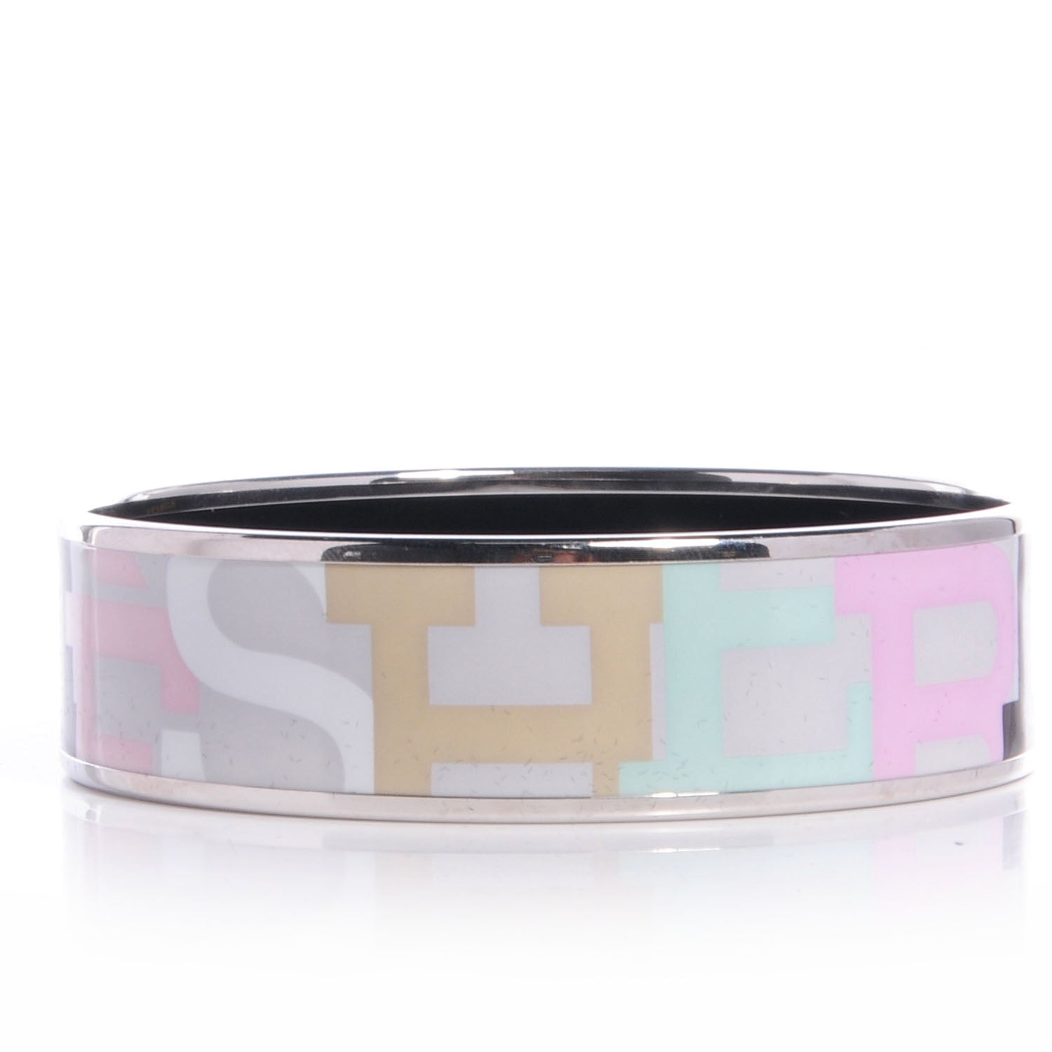 Hermes Enamel Printed Capitales Wide Bracelet 70 3 of 6