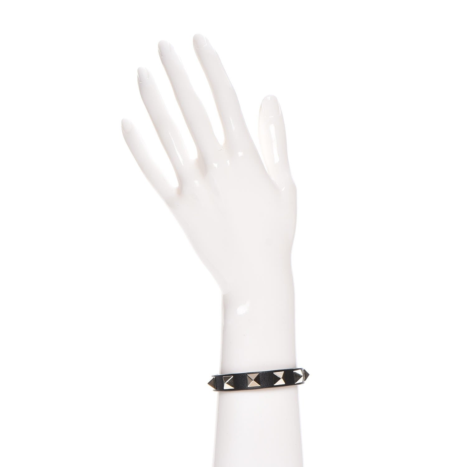 Valentino Garavani Vitello Rockstud Bracelet Black 2 of 5