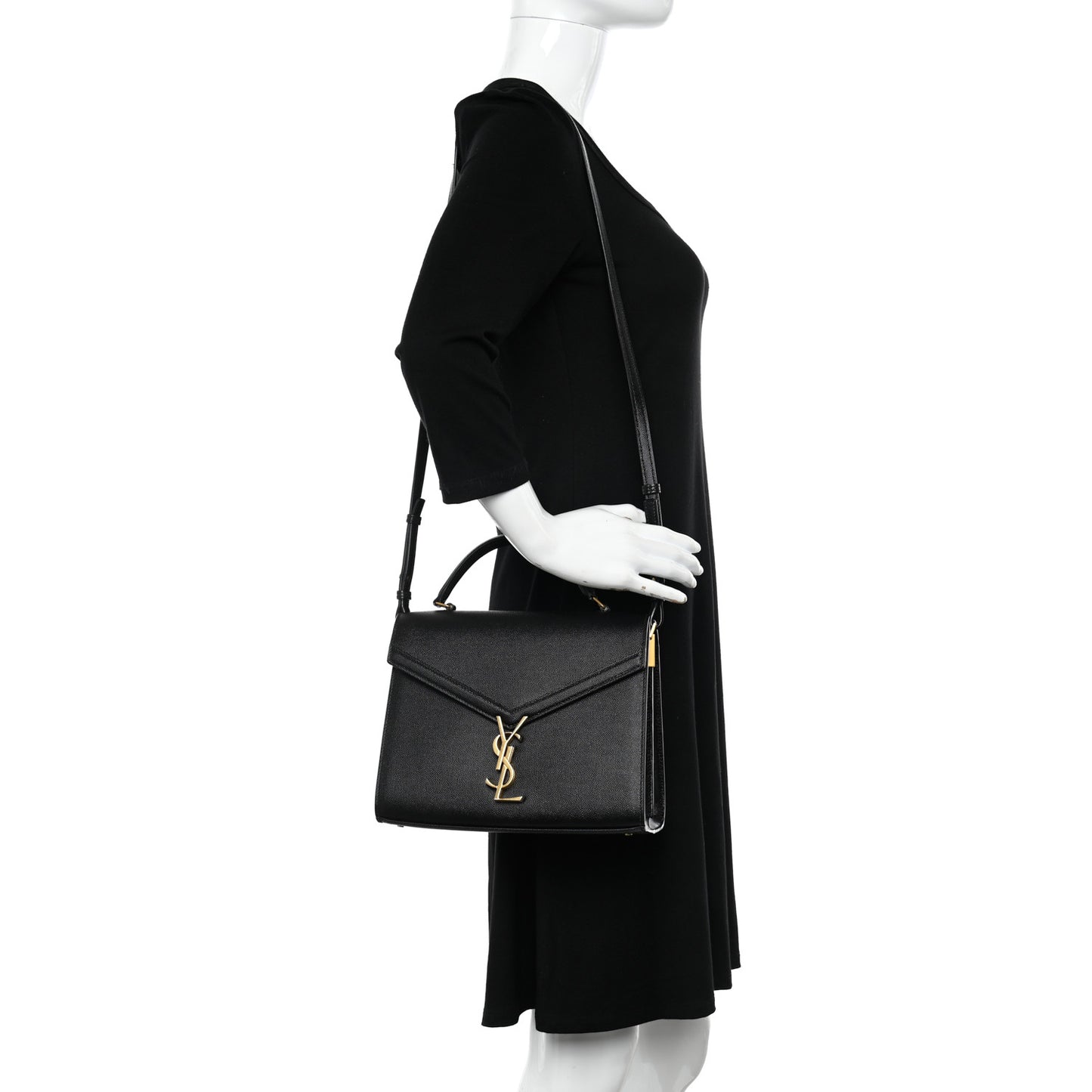 Grain de Poudre Medium Classic Monogram Cassandra Top Handle Black Rouge Legion