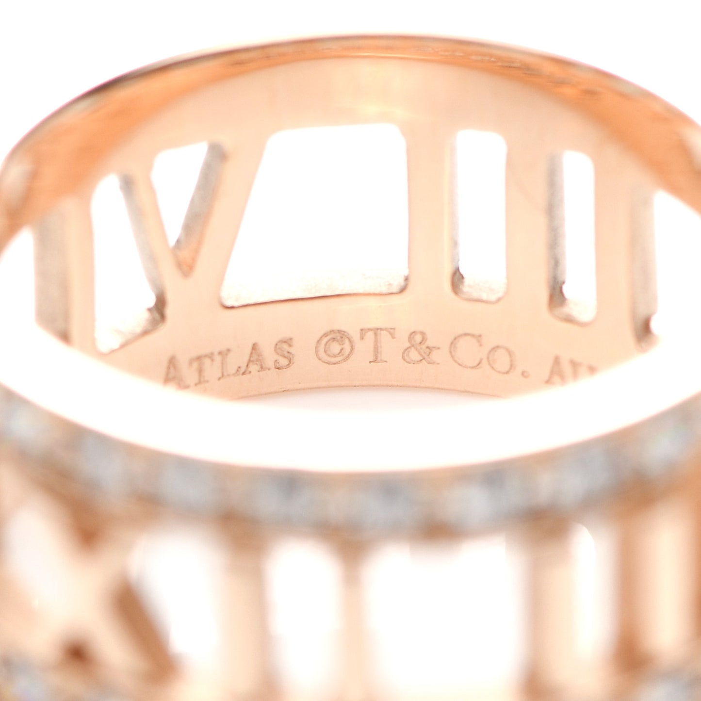 18K Rose Gold Diamond Wide Atlas Open Ring 48 4.5