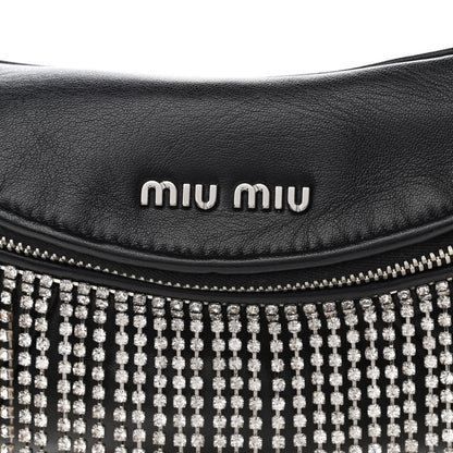Miu Miu Nappa Crystal Fringe Belt Bag Black 7 of 9