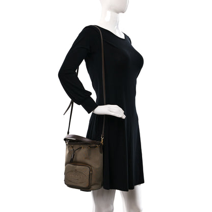 Prada Jacquard Logo Mini Bucket Crossbody Bag Corda Bruciato 3 of 8