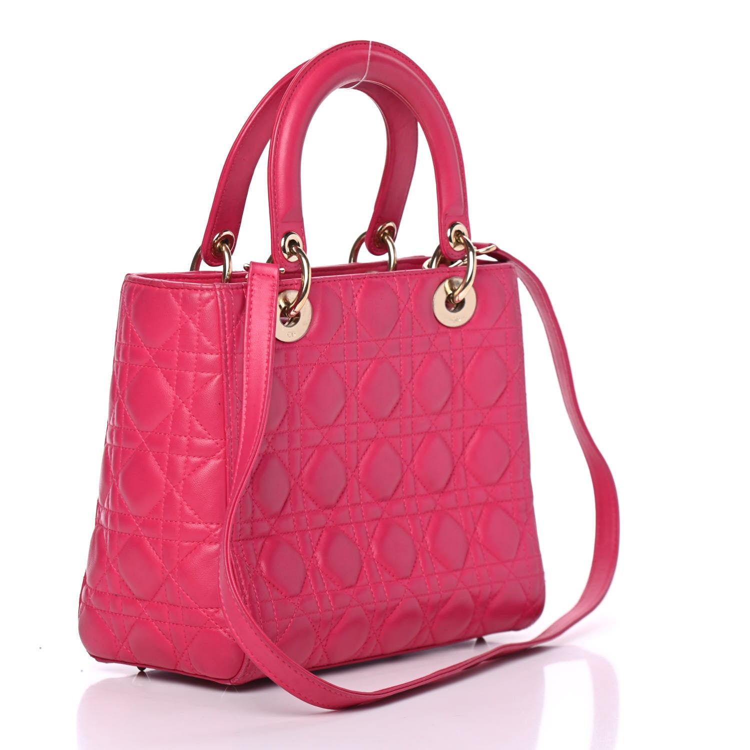 Christian Dior Lambskin Cannage Medium Lady Dior Pink 2 of 4