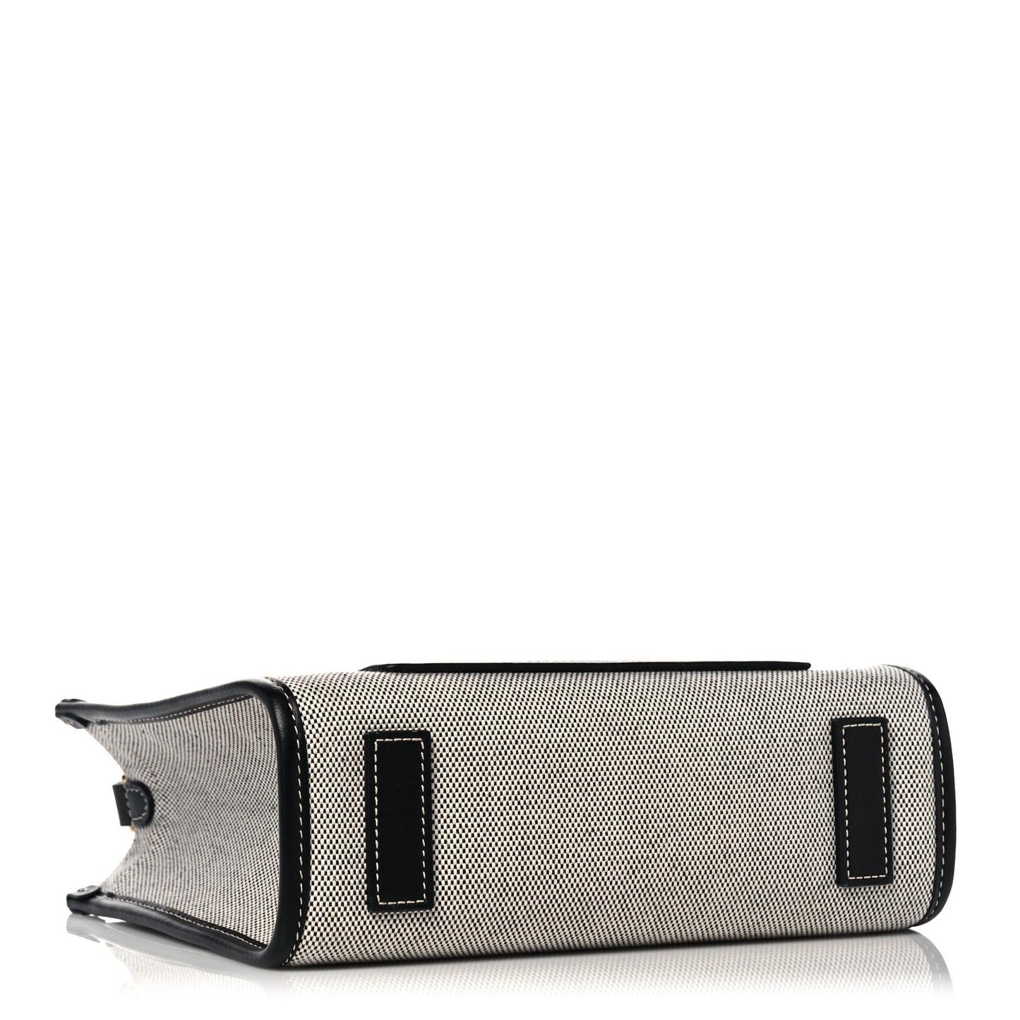 Canvas Smooth Calfskin Mini Two Tone Freya Tote Black