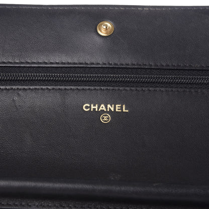 Chanel Lambskin Quilted Boy Wallet On Chain WOC Black 5 of 12