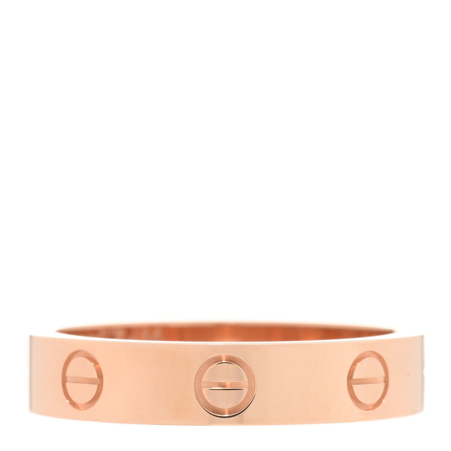 18K Pink Gold Diamond 4mm LOVE Wedding Band Ring 53 6.5