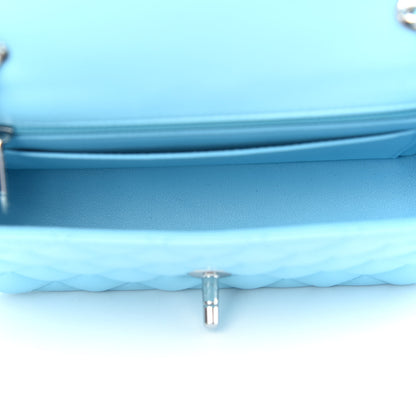 Chanel Lambskin Quilted Mini Rectangular Flap Light Blue 5 of 9