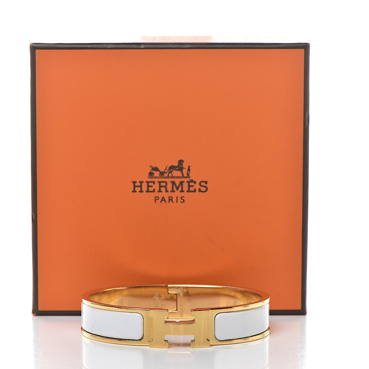 Hermes Enamel Narrow Clic Clac H Bracelet PM White 6 of 6