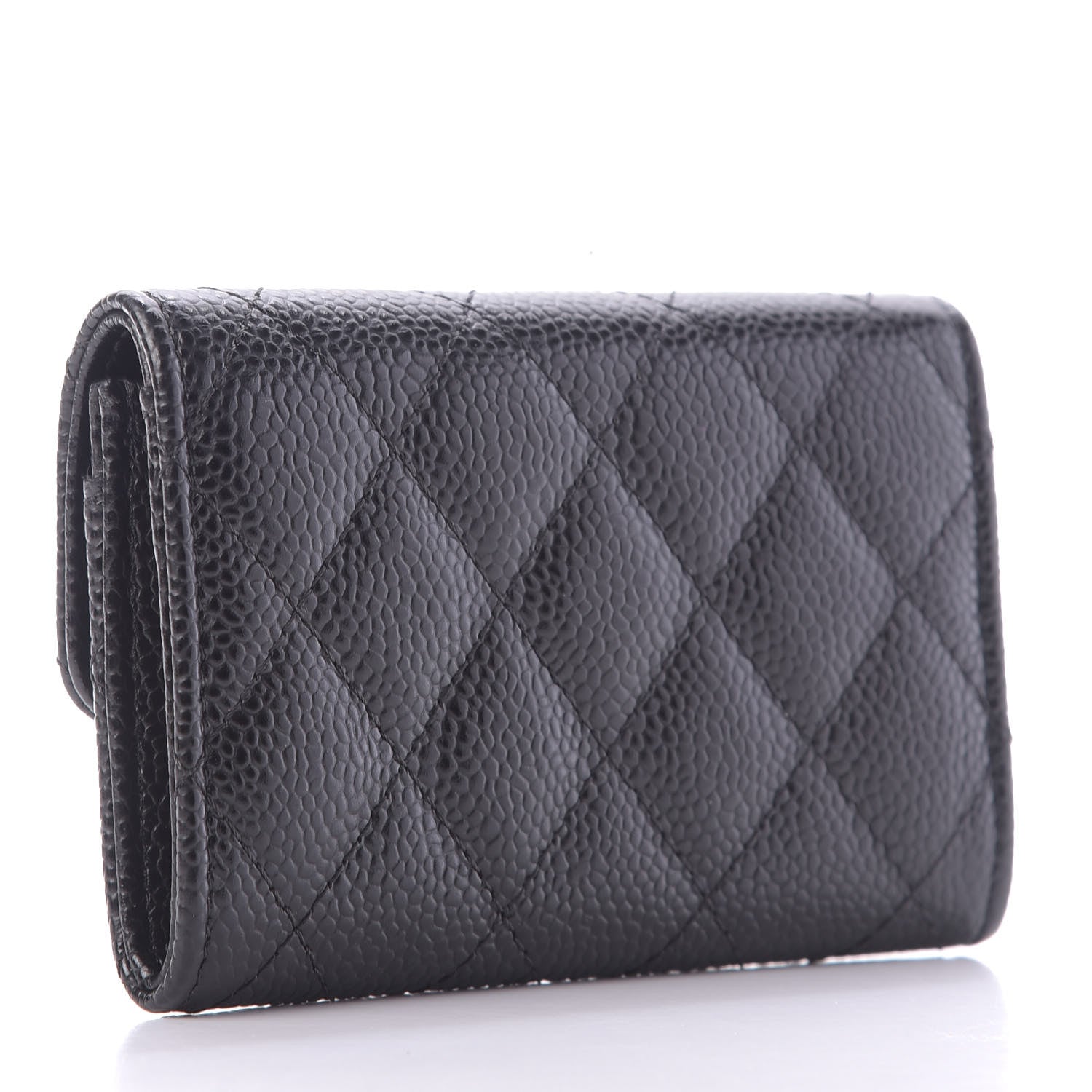 Chanel Caviar Quilted Flap Card Holder Wallet Black 3 of 11