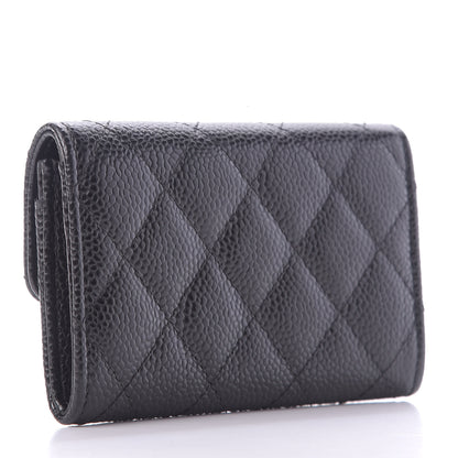 Chanel Caviar Quilted Flap Card Holder Wallet Black 3 of 11