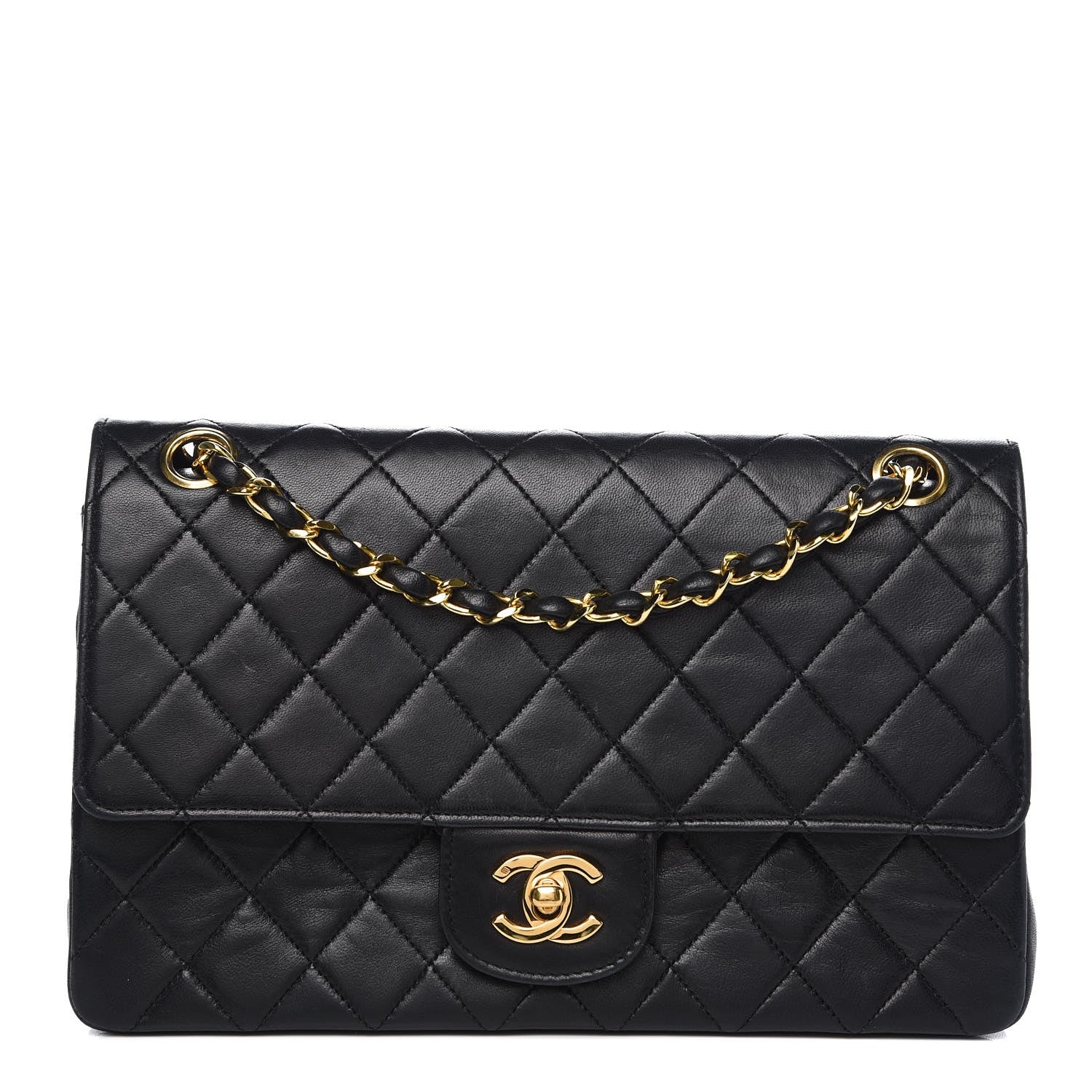 Chanel Lambskin Quilted Medium Double Flap Black 1 of 12