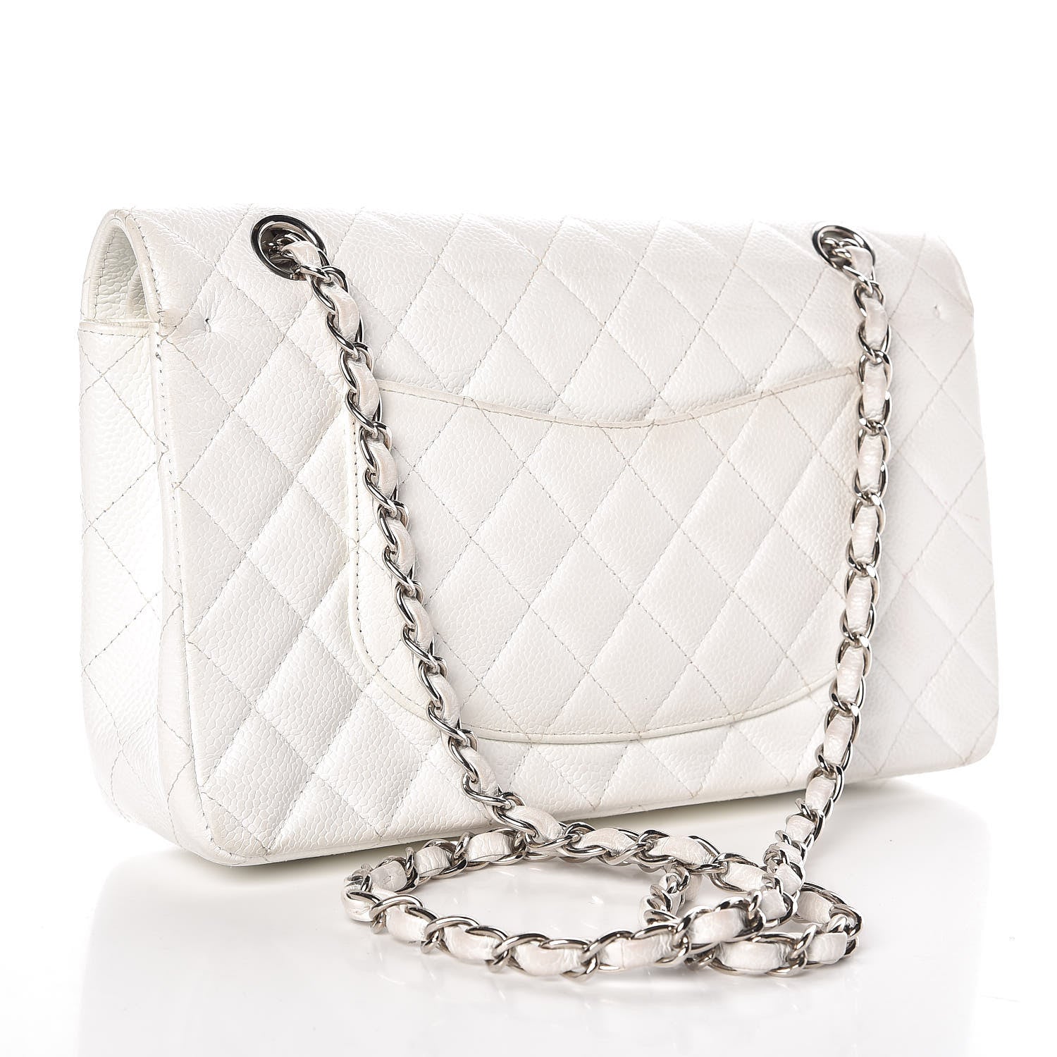 Chanel Caviar Quilted Medium Double Flap White 3 of 12