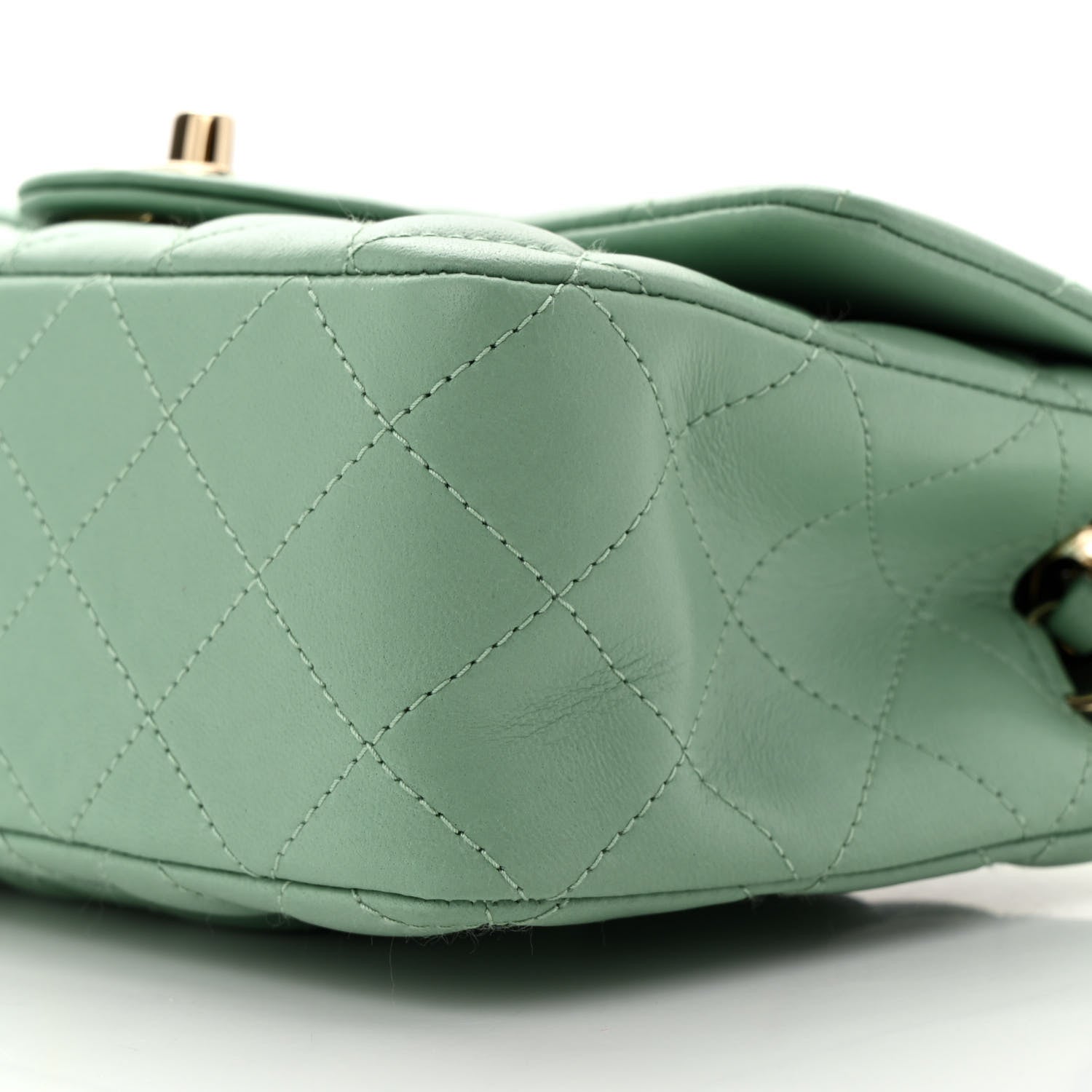 Chanel Lambskin Quilted Mini Rectangular Flap Light Green 10 of 10