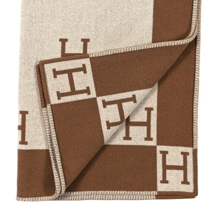 Hermes Wool Cashmere Avalon Blanket Ecru Camel 2 of 3