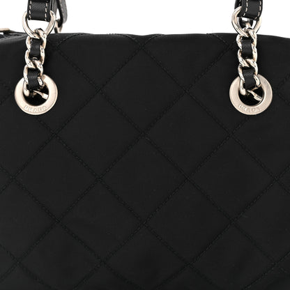Prada Nylon Tessuto Quilted Chain Shoulder Bag Black 7 of 11