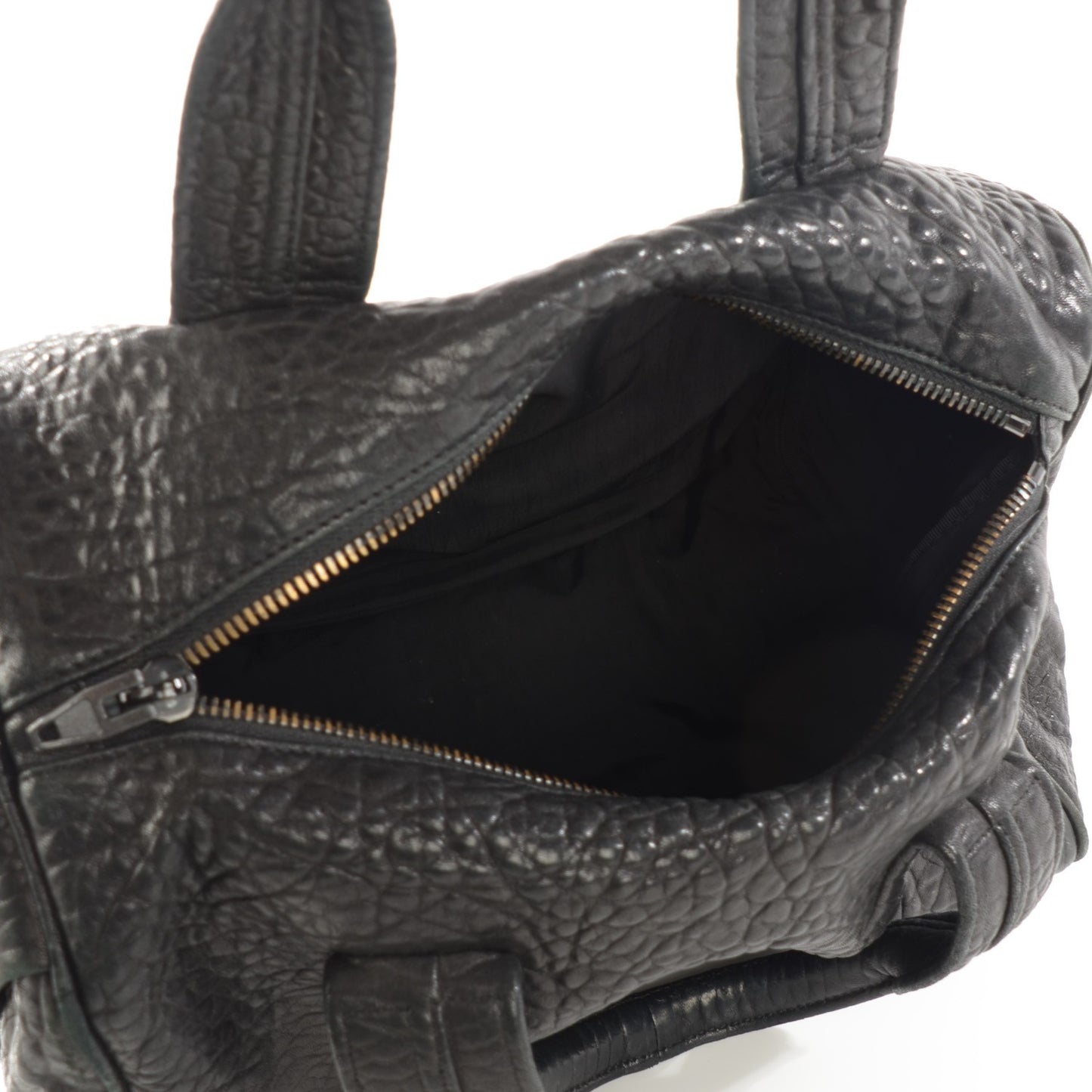 Pebbled Lambskin Rocco Black Matte Black Hardware
