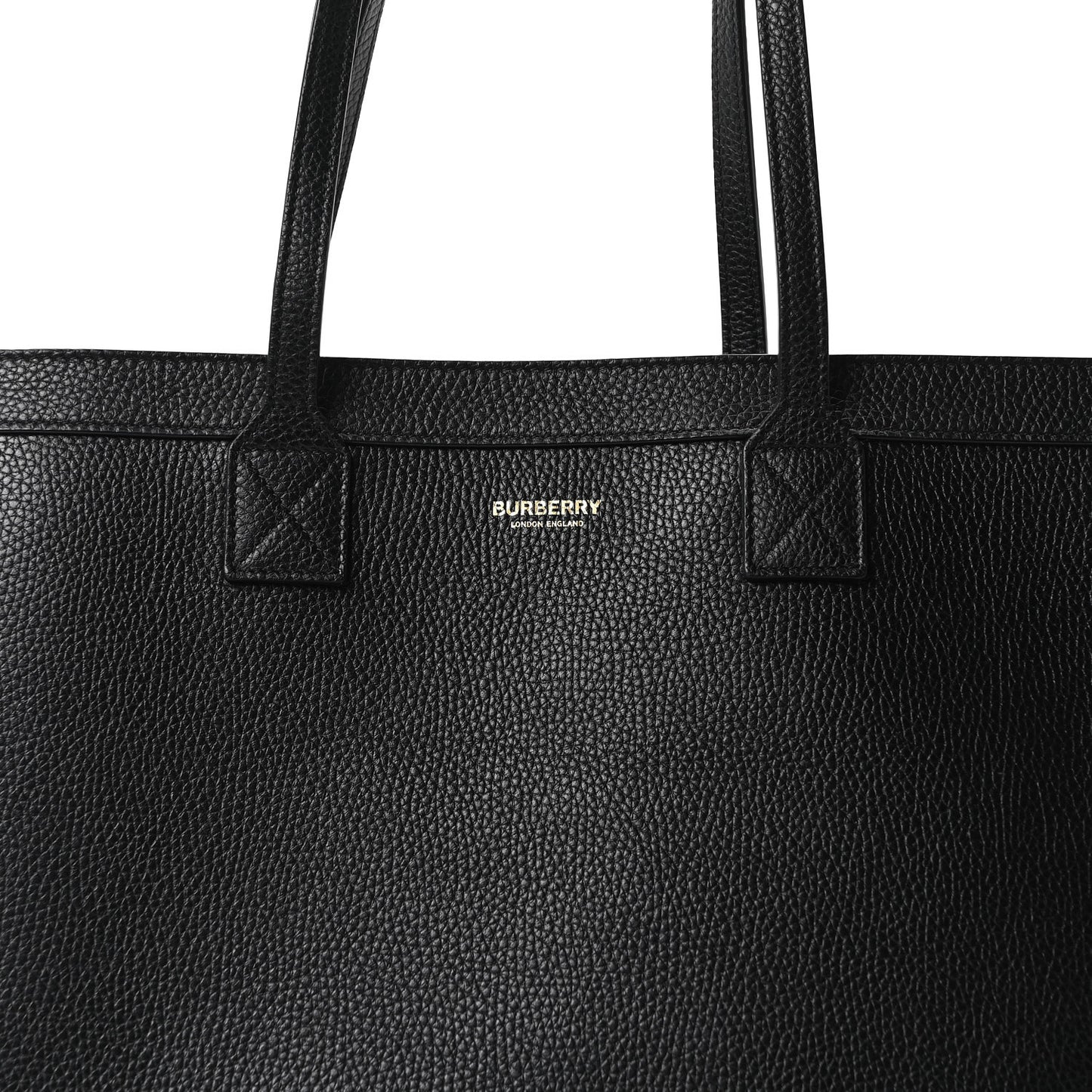 Grainy Calfskin Medium London Tote Bag Black