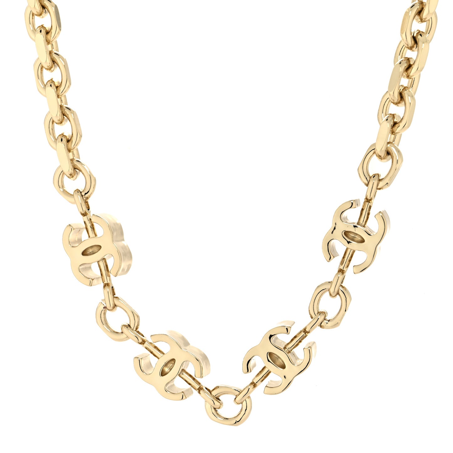 Metal CC Short Necklace Gold
