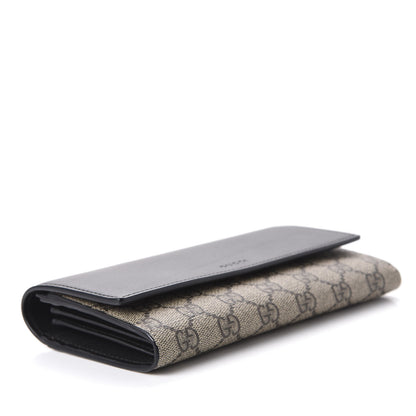 Gucci Calfskin GG Supreme Monogram Continental Wallet Black 4 of 9
