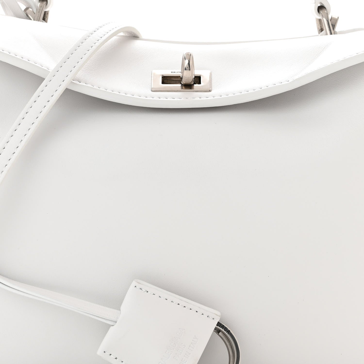 Balenciaga Natural Smooth Calfskin Mini Rodeo Top Handle Handbag Optic White 8 of 11