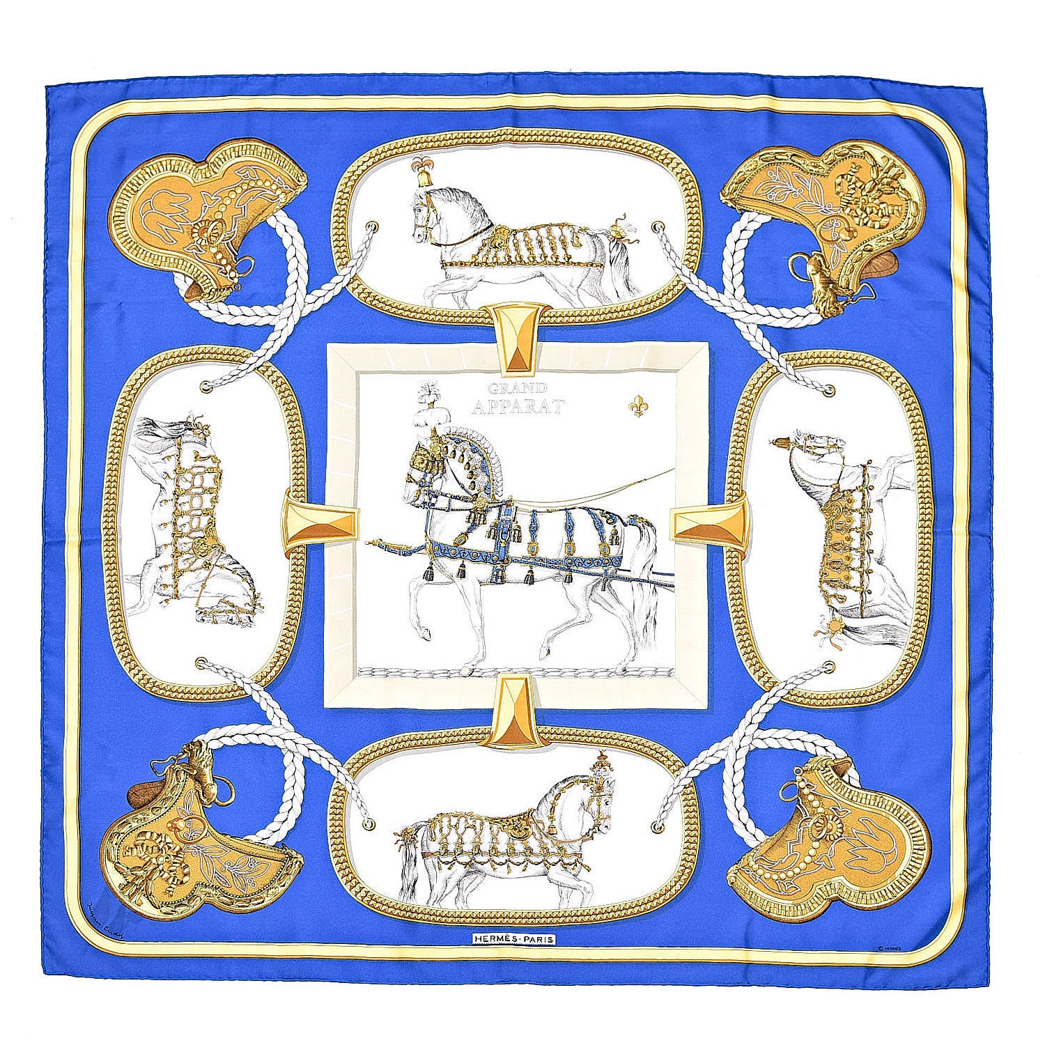 Hermes Silk Grand Apparat Scarf 90 1 of 5