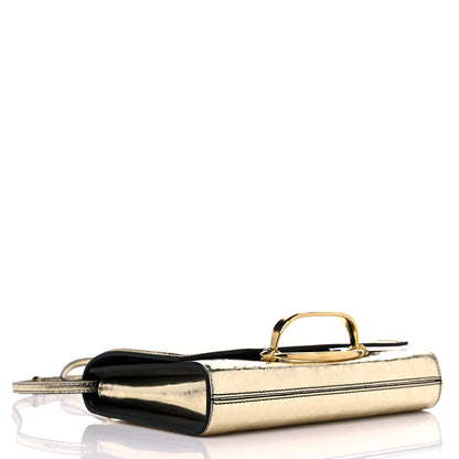 Alexander McQueen Metallic Crash Calfskin The Story Crossbody Bag Gold 4 of 10