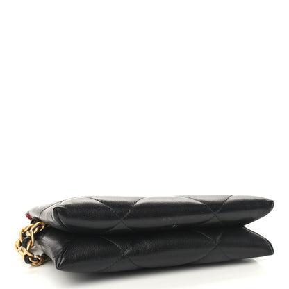Chanel Shiny Goatskin Quilted Small Chanel 19 Pouch With Handle Black 4 of 10