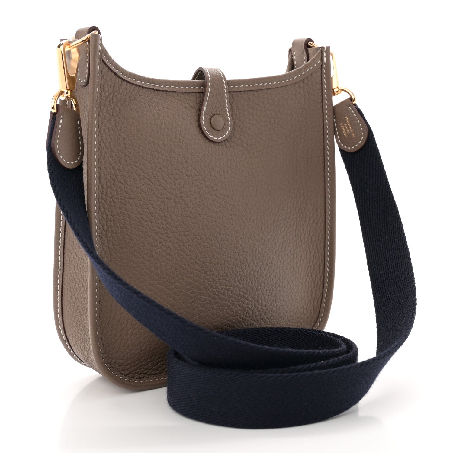 Hermes Taurillon Clemence Amazone Evelyne TPM Etoupe Bleu Indigo 3 of 11