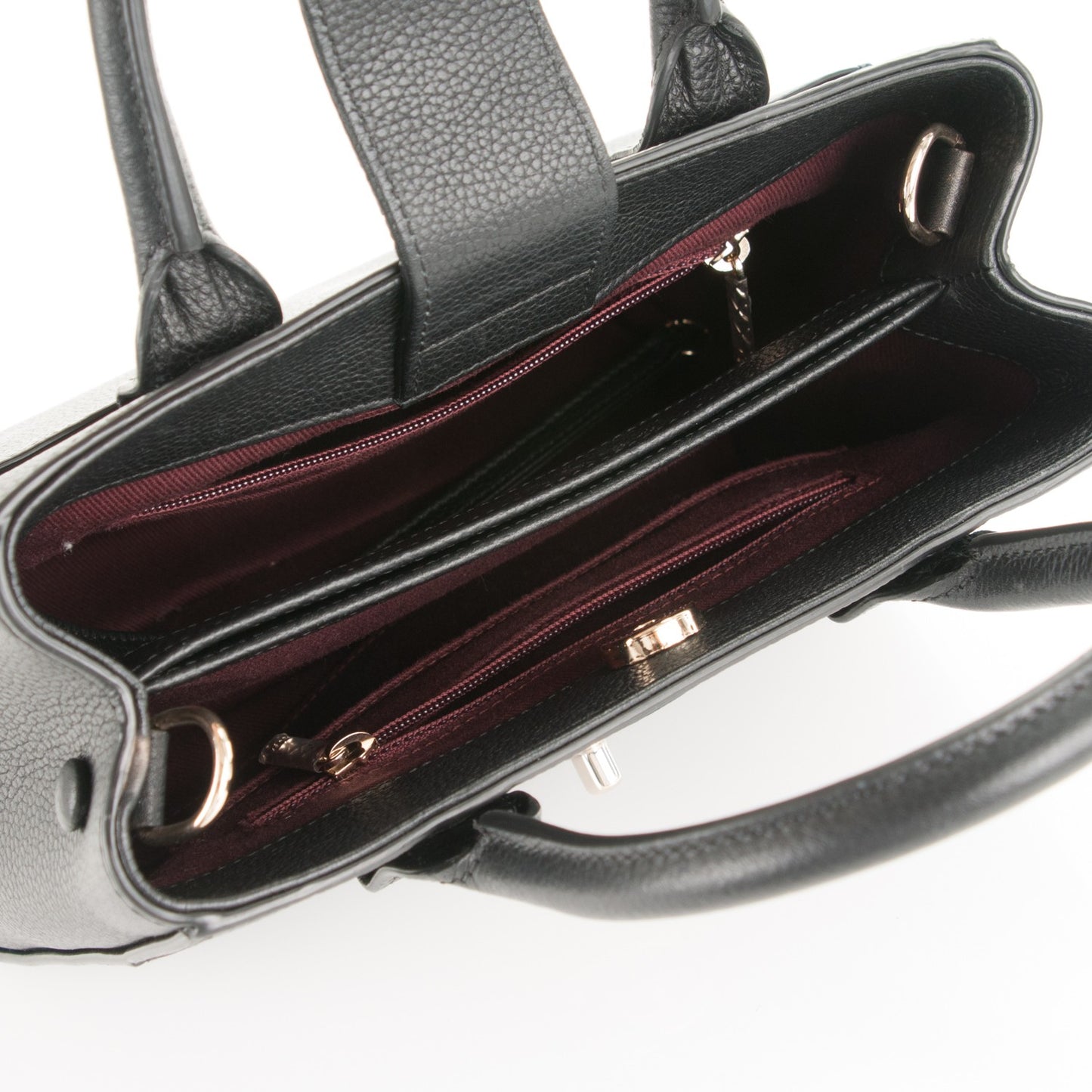 Grained Calfskin Mini Neo Executive Shopper Tote Black